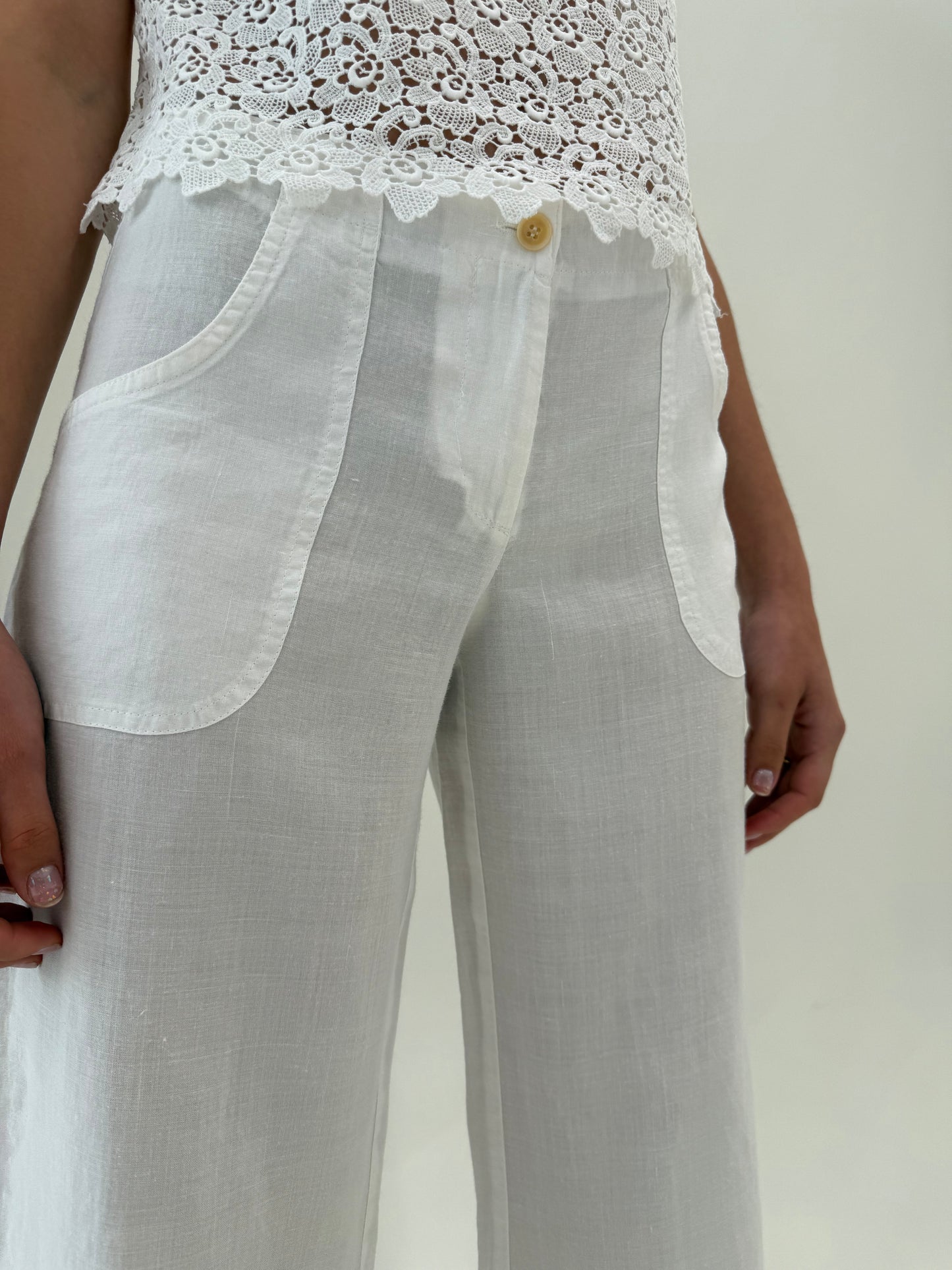 Pantaloni palazzo din in premium