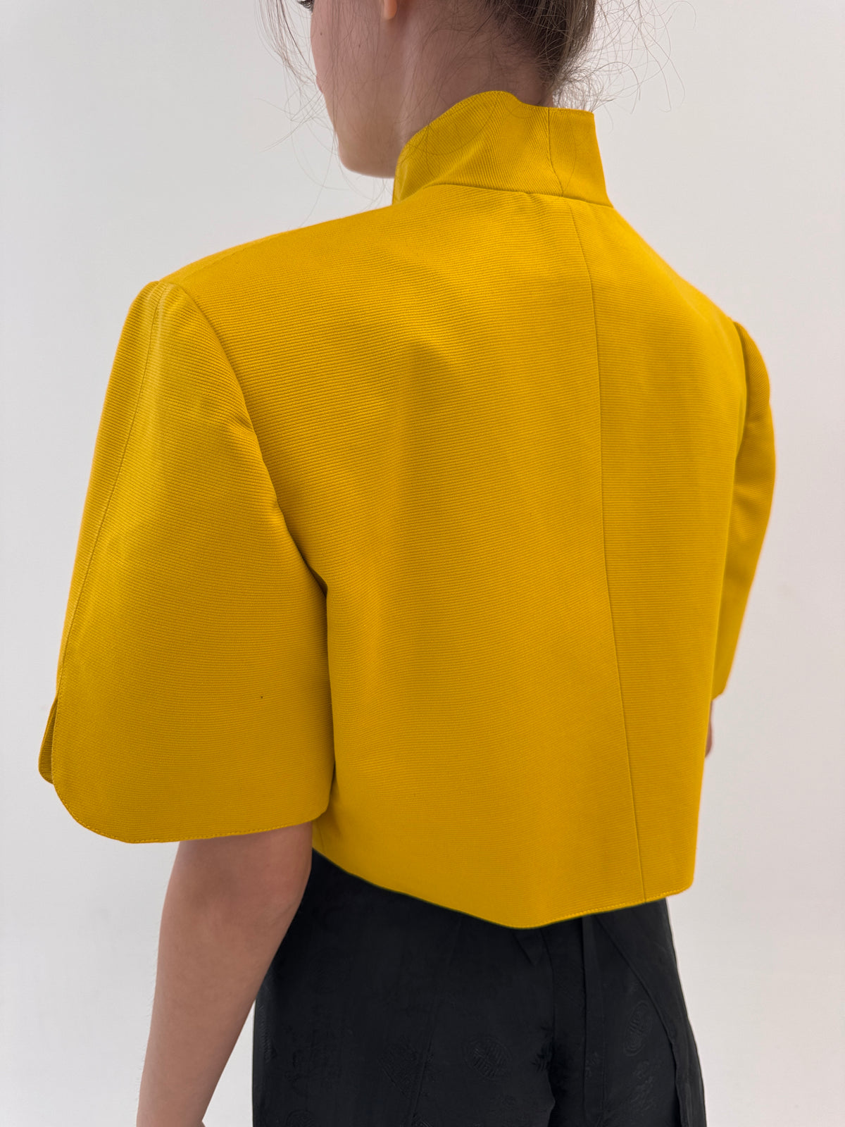Sacou vintage de designer italian din faille de bumbac în croi ultra chic