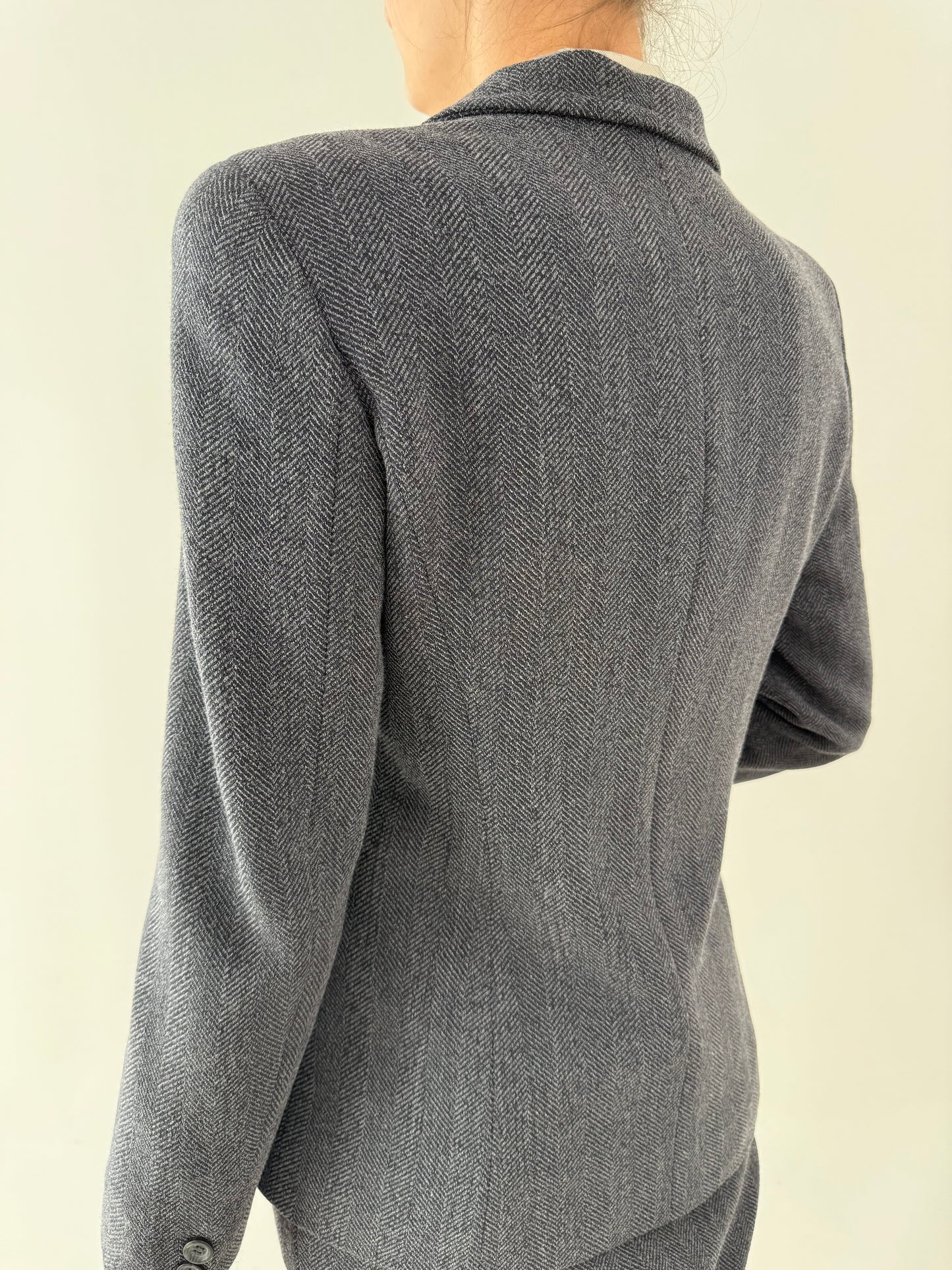 Deux piece business clasic Marella by Max Mara cu sacou cambrat și fustă conică