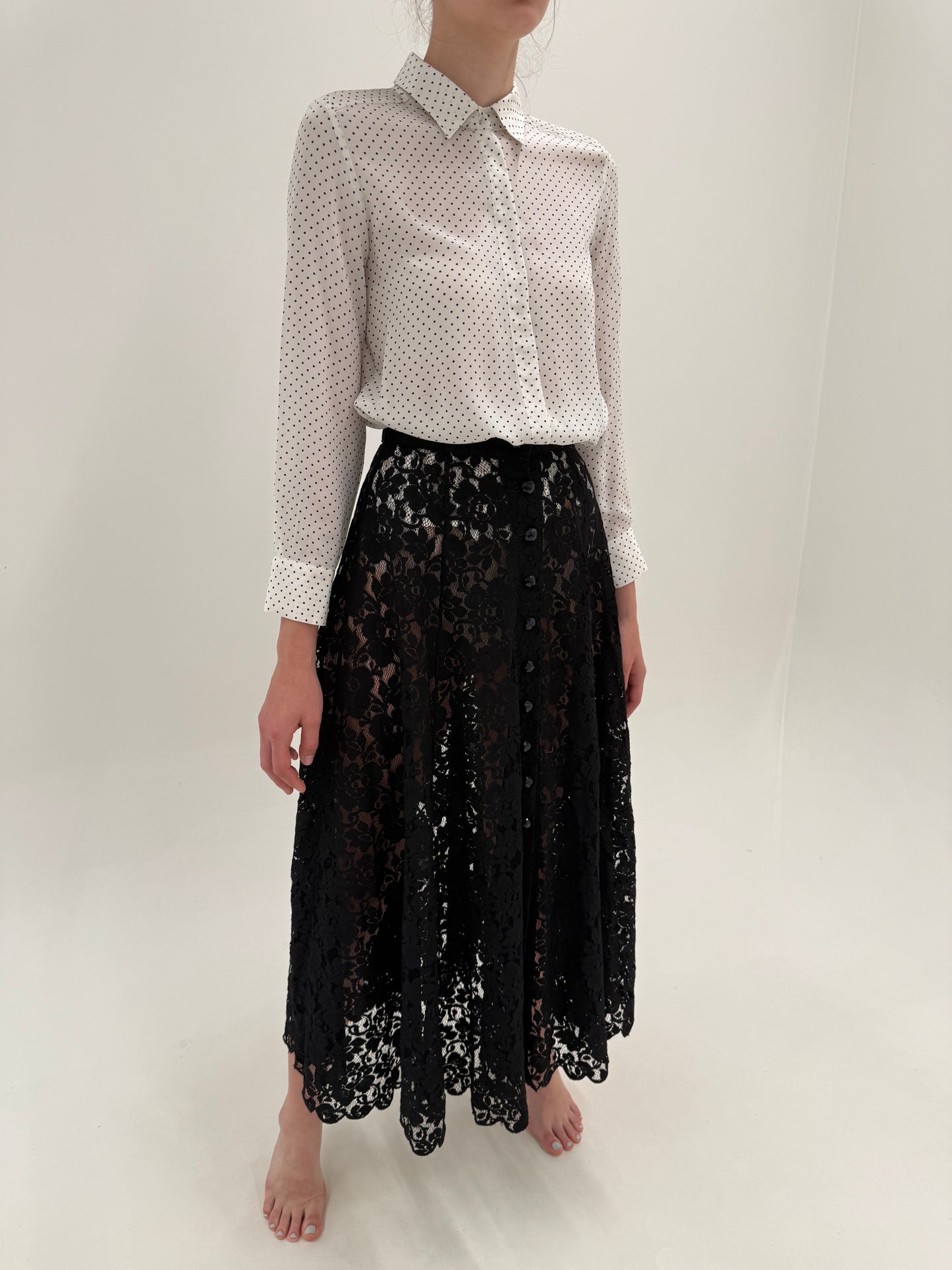 Fustă in stil Dolce&Gabbana din dantelă grea maxi ultra amplă