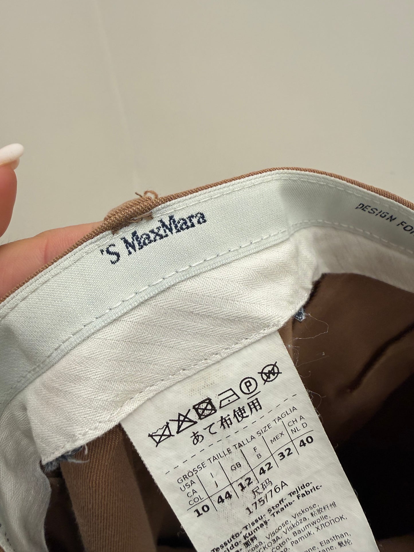 Pantaloni camel Max Mara ultra confort modelatori capri