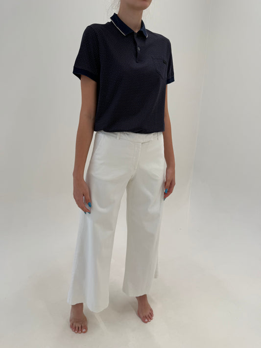 Pantaloni palazzo Armani din poplin ultra confort