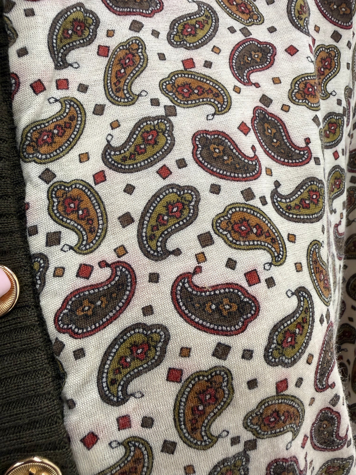 Rochie vintage Luisa Spagnoli din lana extrafina cu print paisley în croi retro modern