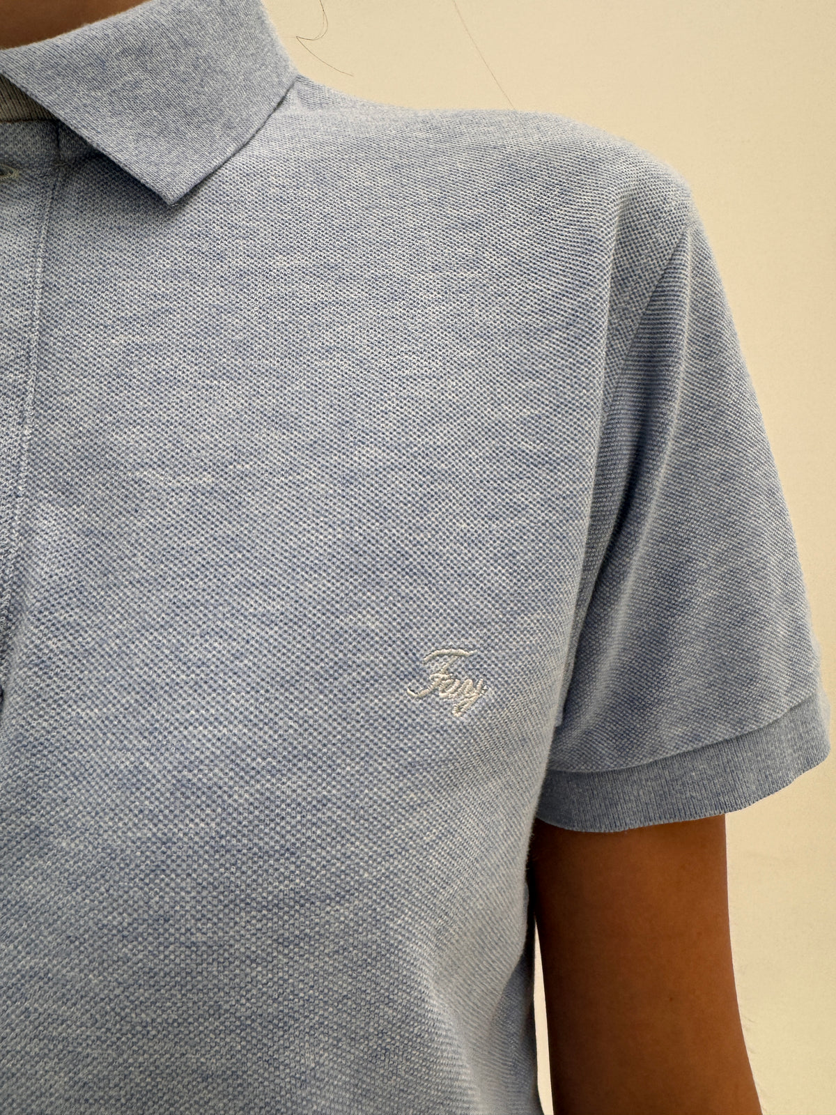 Top polo baby Blue de brand luxury italian Fay din bumbac de gramaj mare