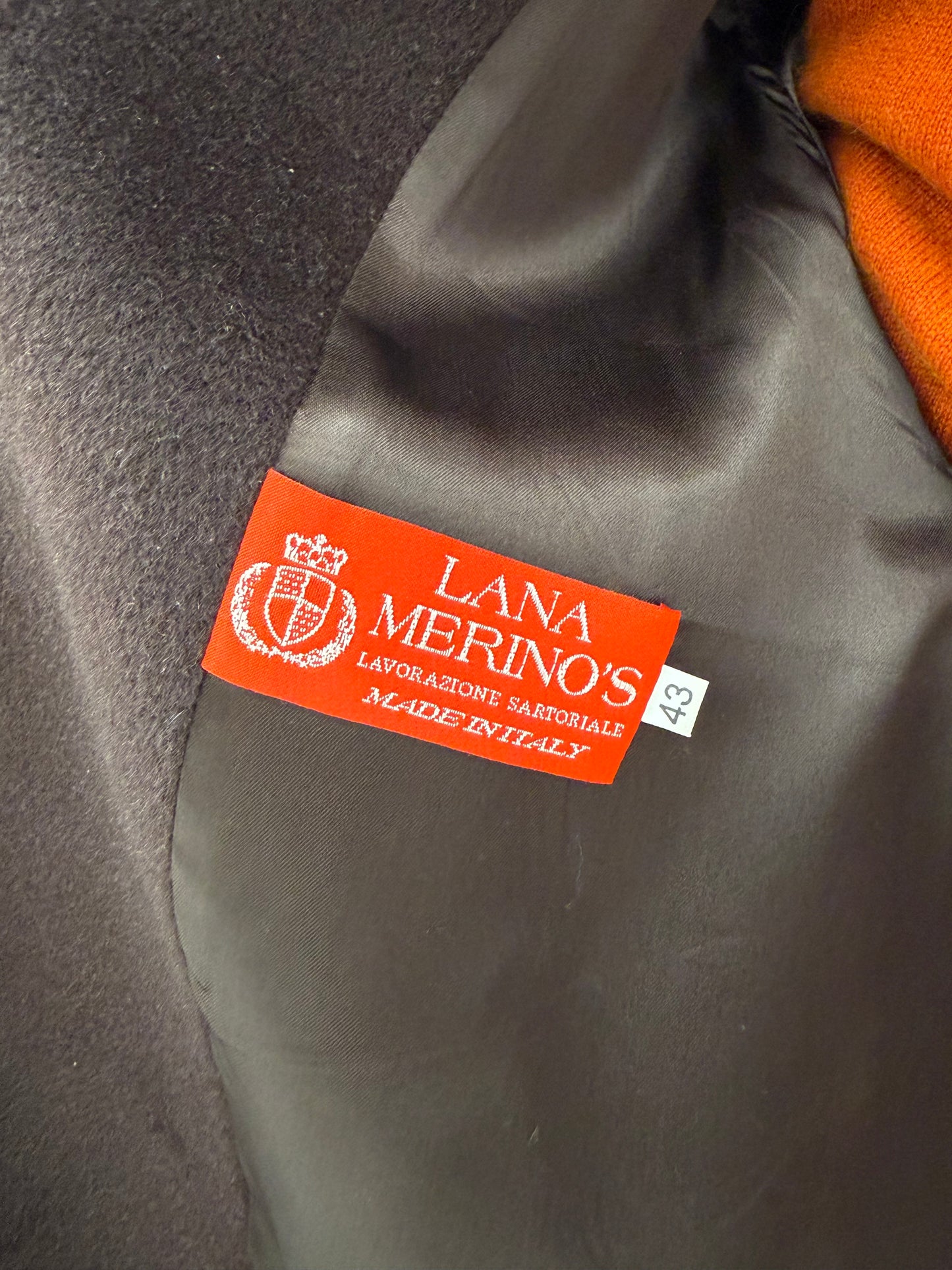 Palton italian din stofă luxury chocolate brown din lana merino extrafina