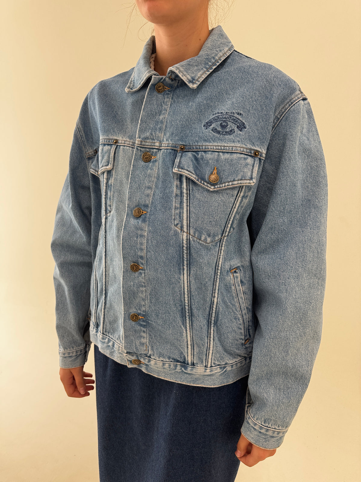 Geaca Armani vintage tall din jeans de bumbac structurat