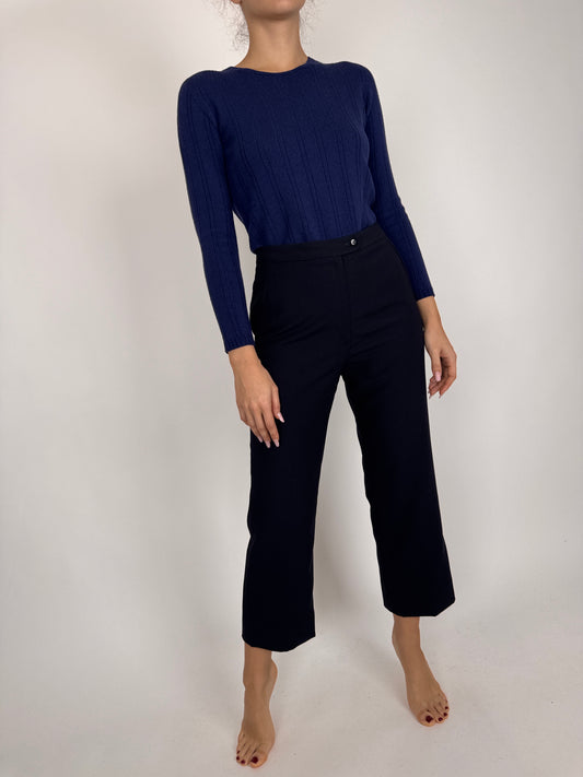 Pantaloni dark Navy din lana extrafina