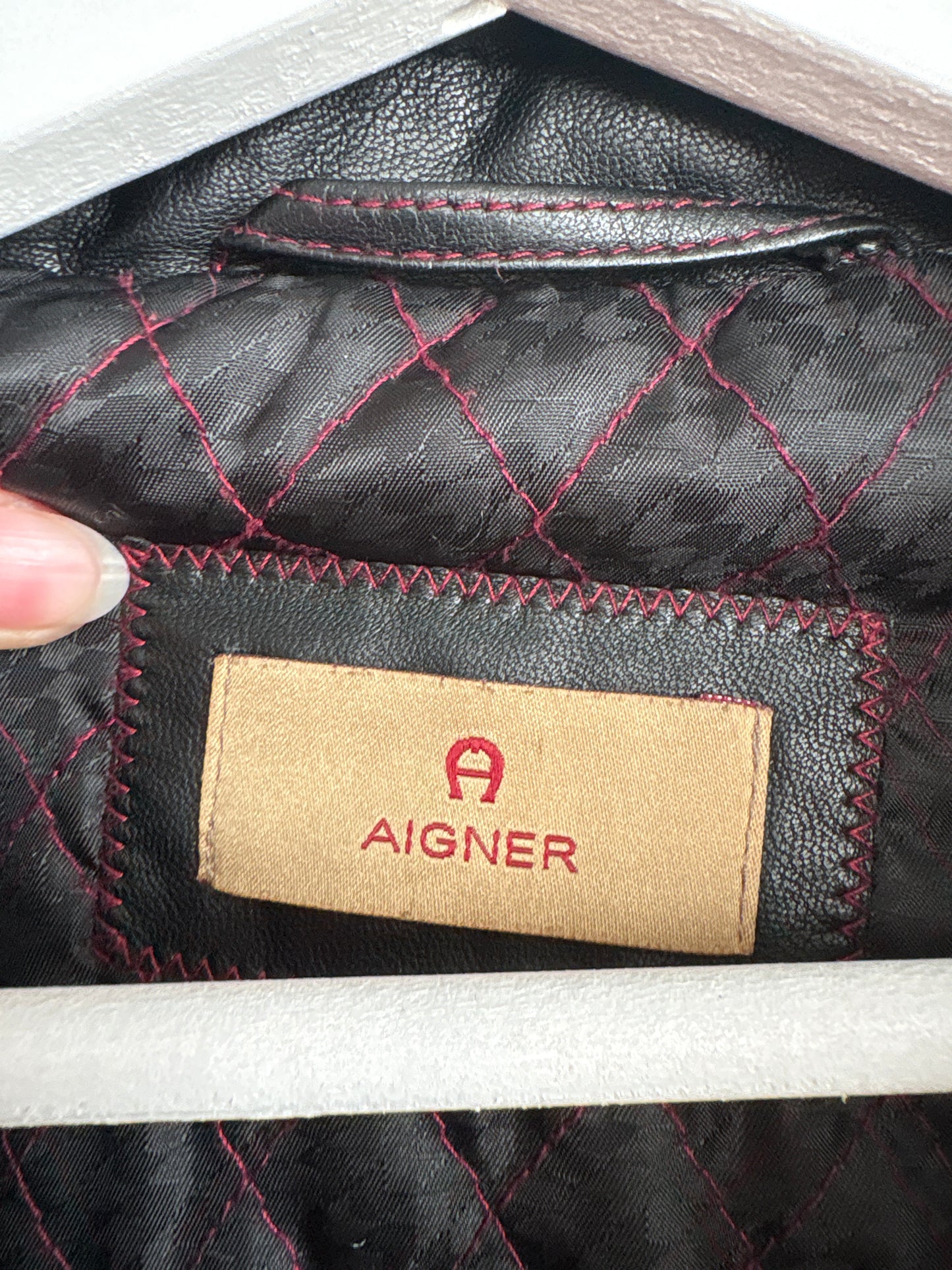 Geacă tall biker de brand luxury Aigner din piele naturală extrem de moale