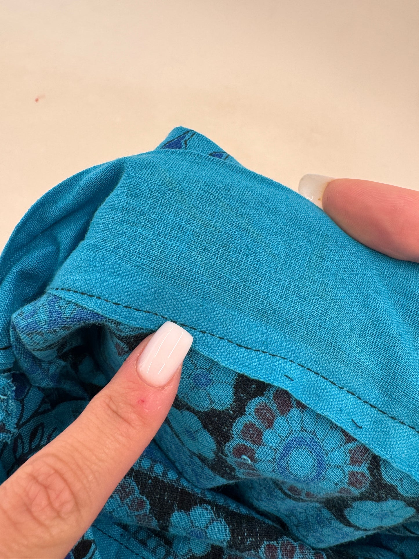 Fustă maxi petrecută cu print paisley manual din pânză excepțională de in