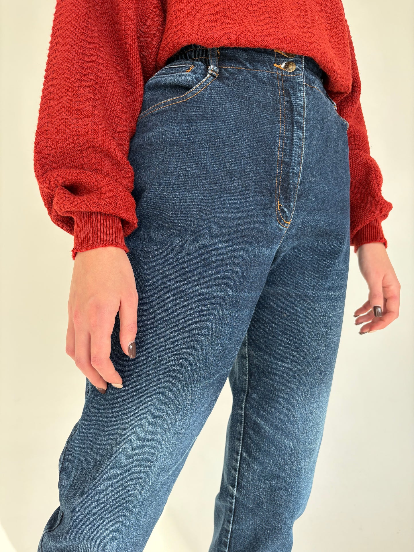 Jeans vintage tall paperbag waist classic wash modelator mom fit
