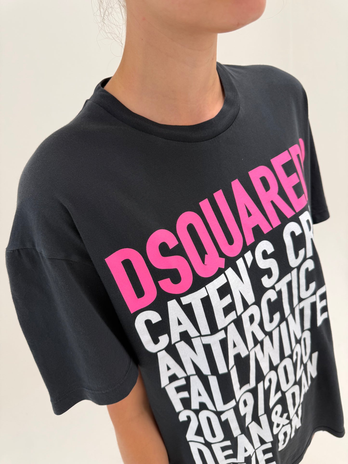 Top negru Dsquared negru din bumbac premium ultra fin excepțional