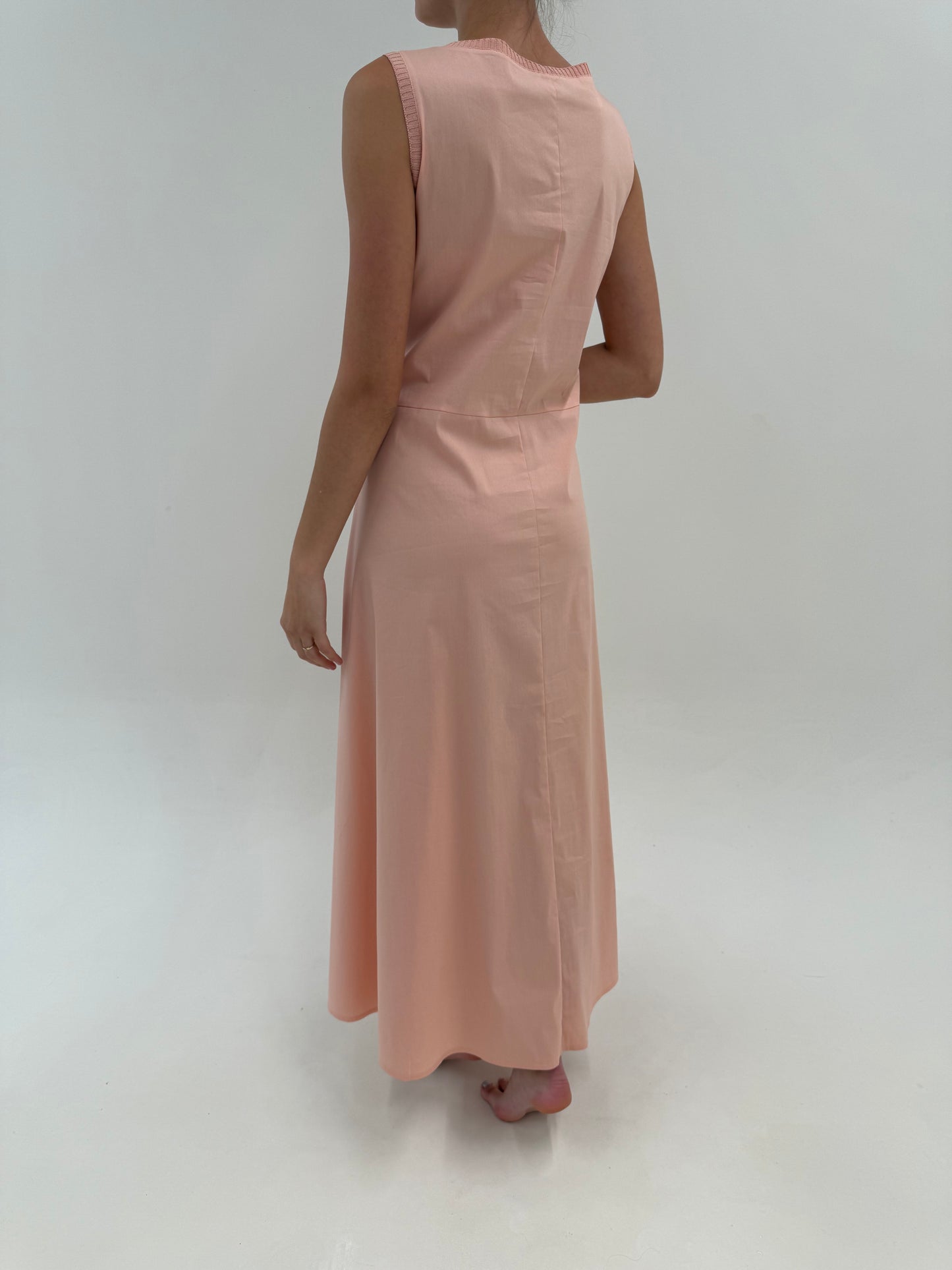 Rochie maxi powder pink de brand luxury italian D. Exterior din bumbac ultra confort