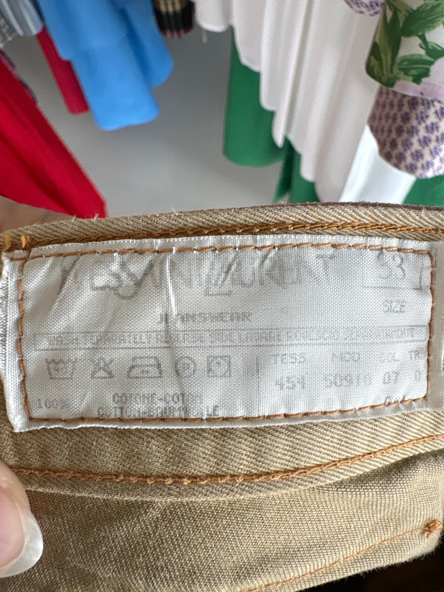 Pantaloni vintage Yves Saint Laurent camel petite din bumbac