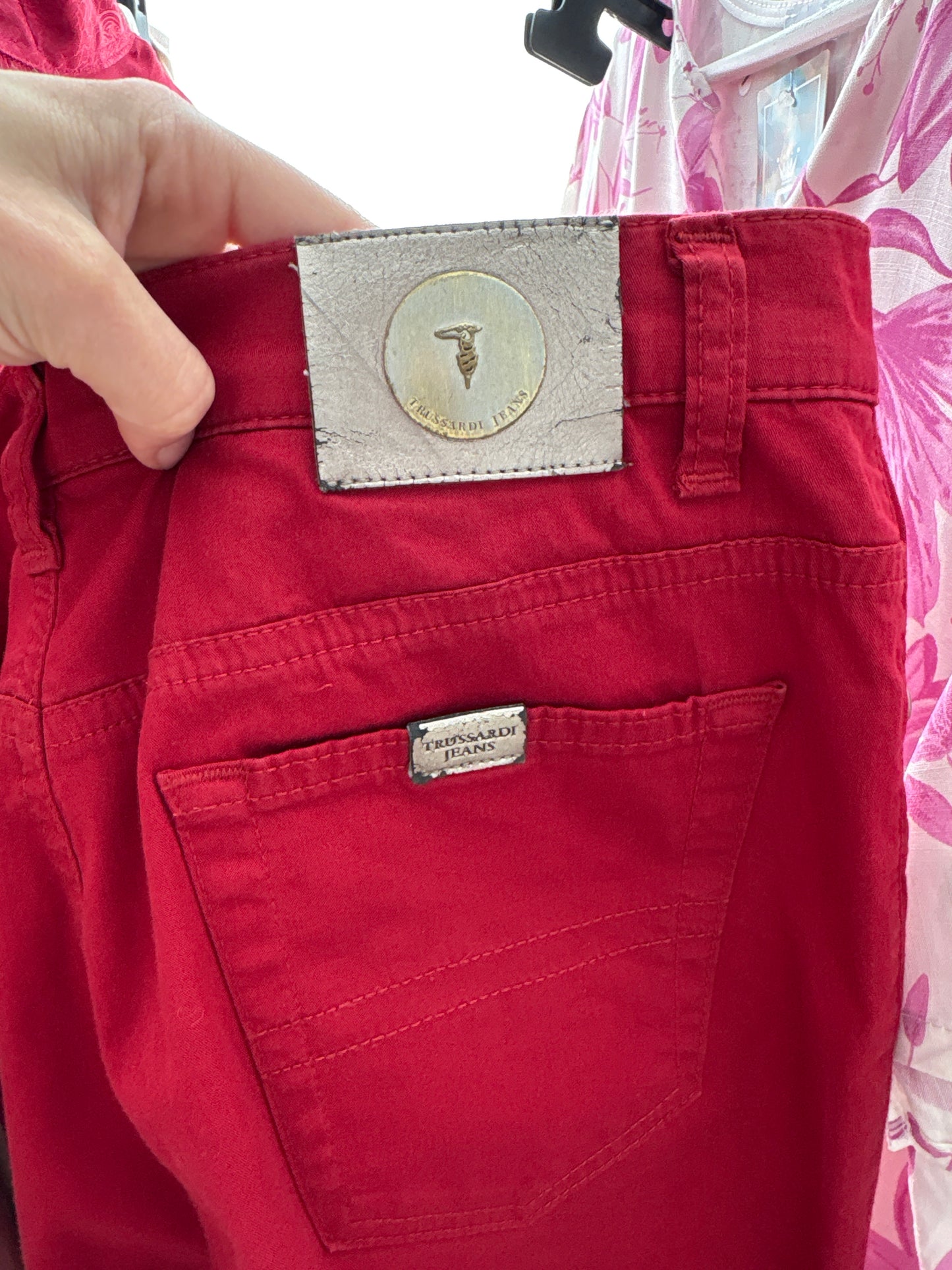 Pantaloni luxury Trussardi din bumbac modelator straight leg