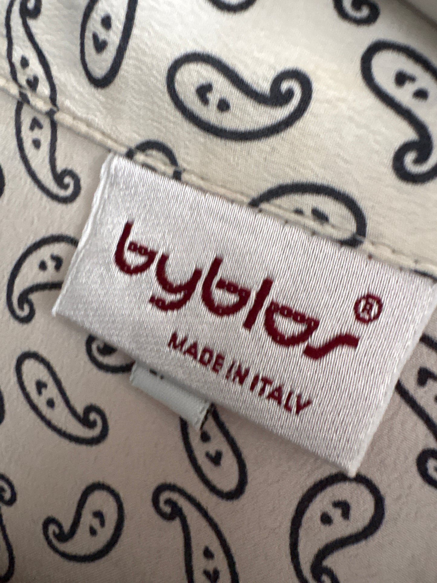 Cămașa de brand vintage luxury Byblos din mătase naturală cu print paisley
