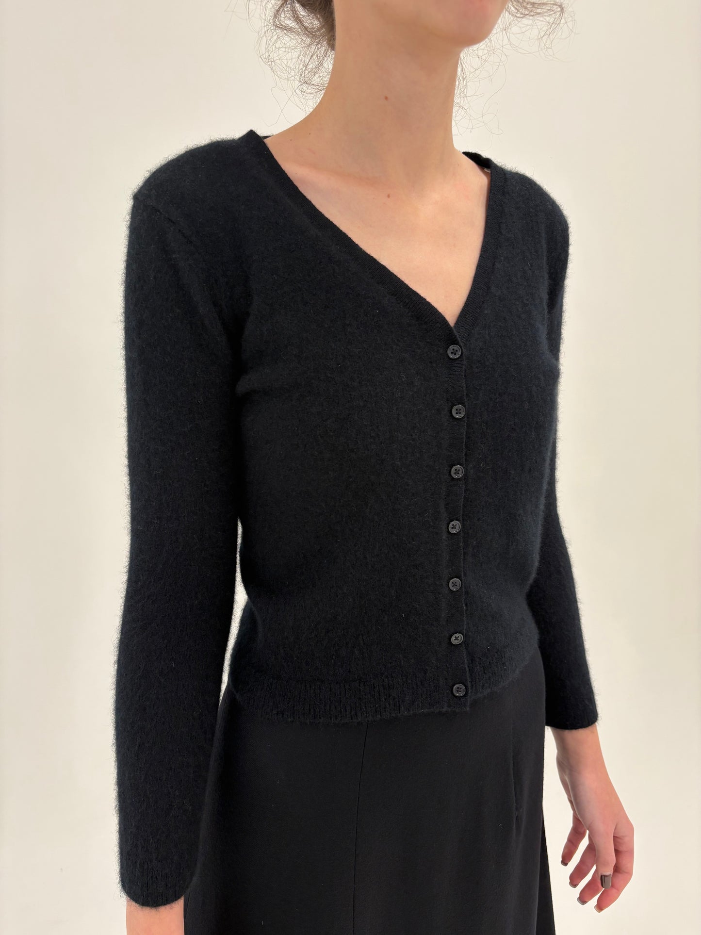 Cardigan negru petite din cașmir multiply