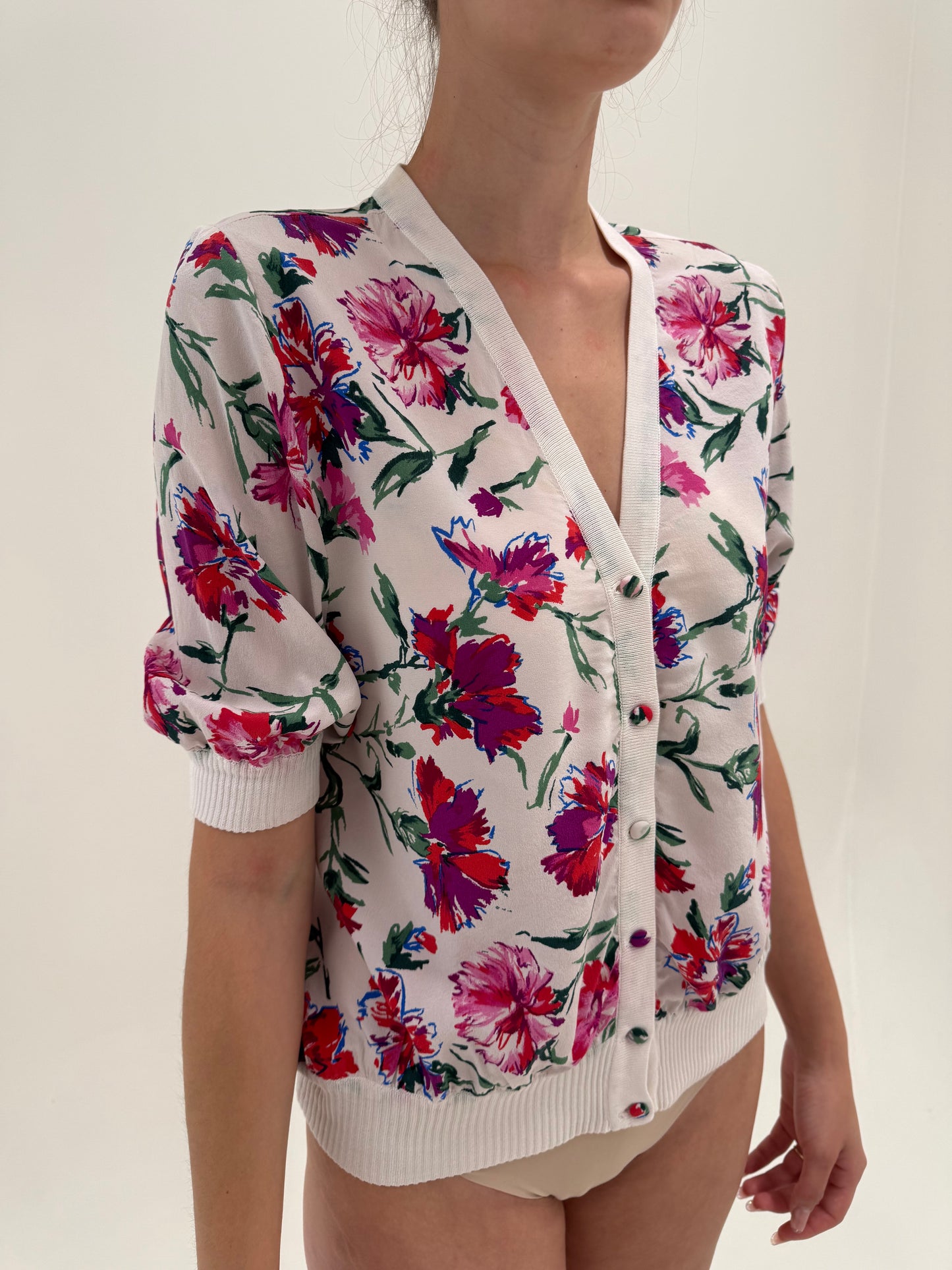 Top vintage Versace couture ‘Alta Moda’ din mătase naturală