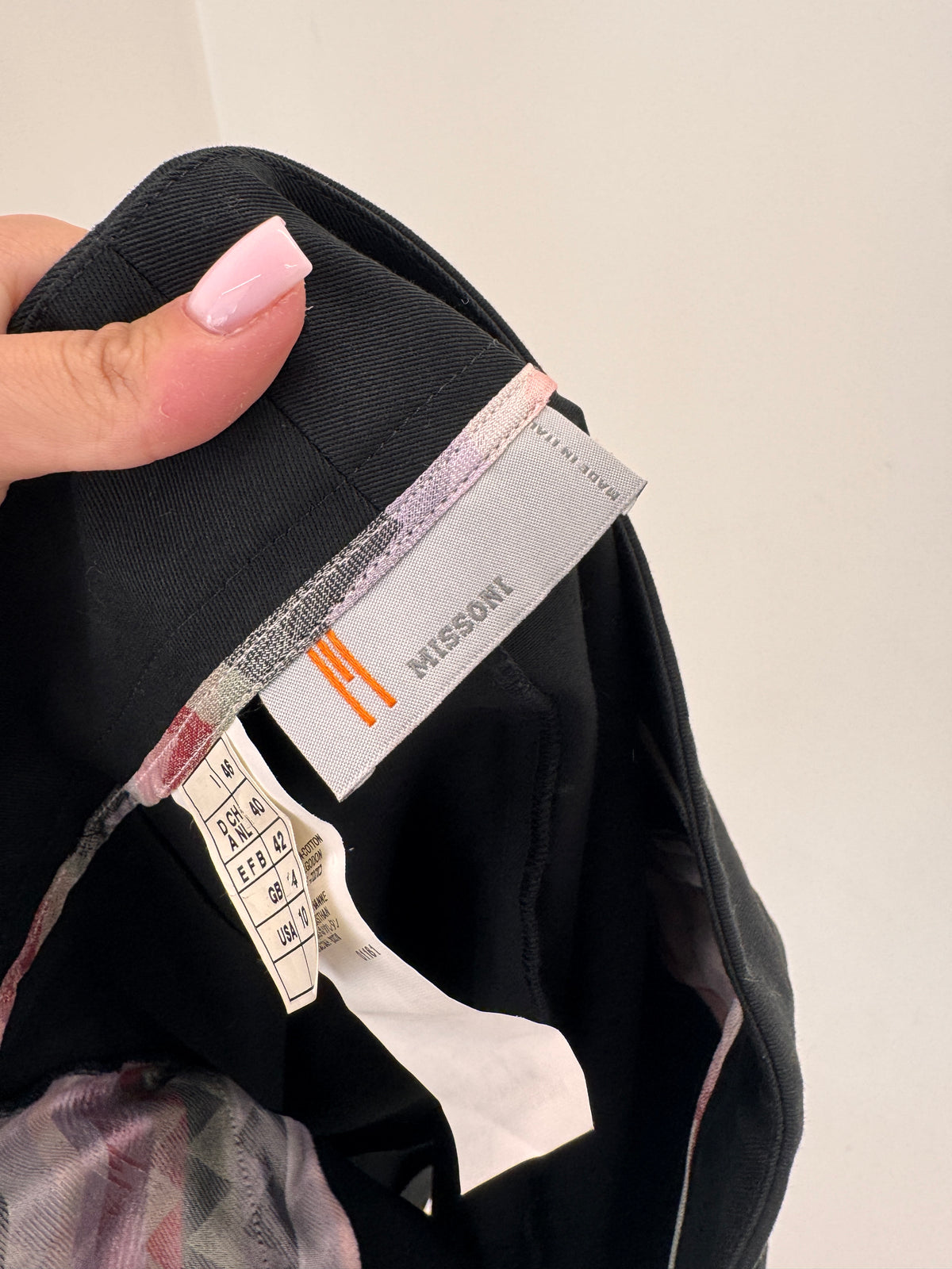Fustă Missoni din twill negru de bumbac ultra confort în croi clasic