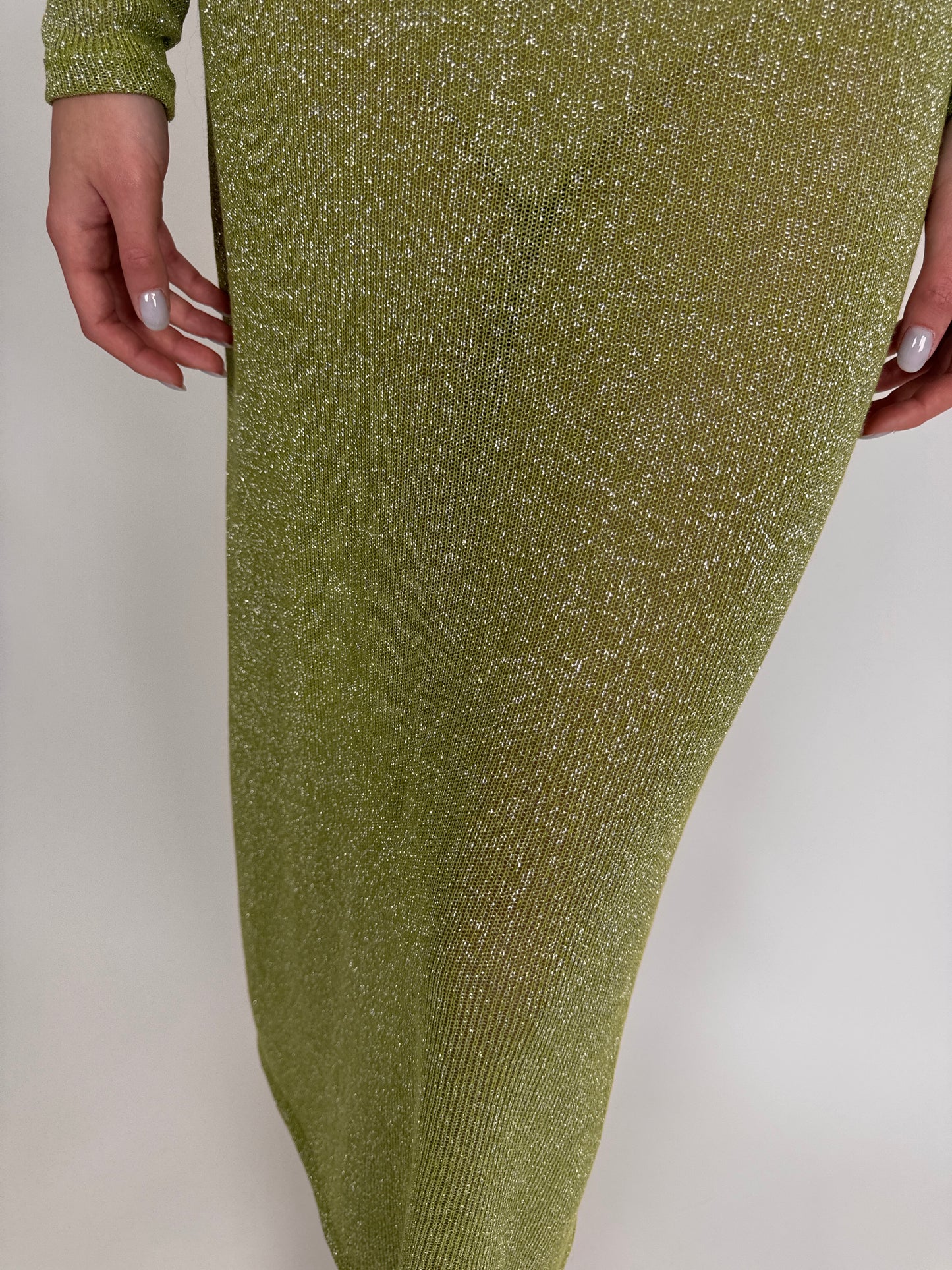 Rochie seaweed green modeloate din jerse ușor argintiu