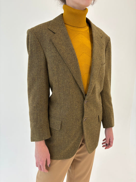 Sacou petite ultra luxury chevron Alta Moda din stofă Savile Row London