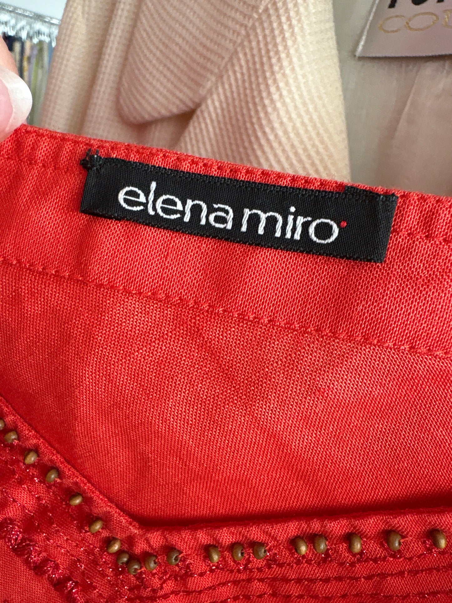 Deux piece de brand luxury italian plus size Elena Miro fire orange din in
