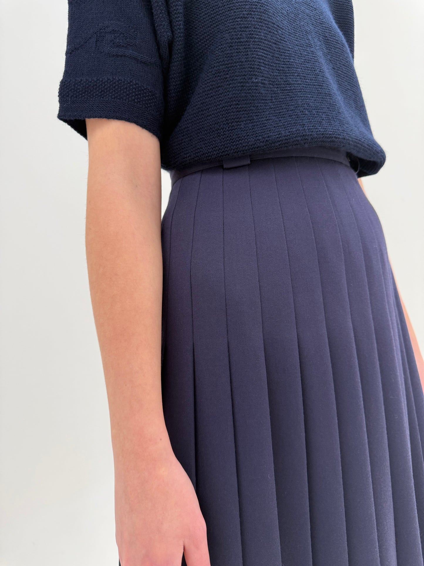 Fustă vintage plisată din lana pura extrafina certificată