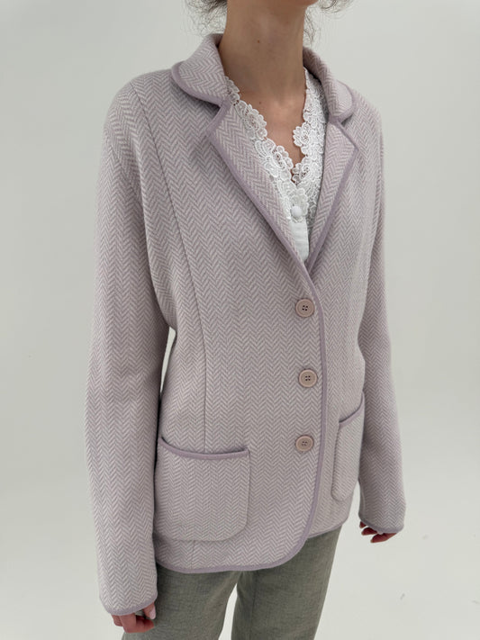 Sacou din tricot de lana merino extrafina de gramaj mare în culori pudrate