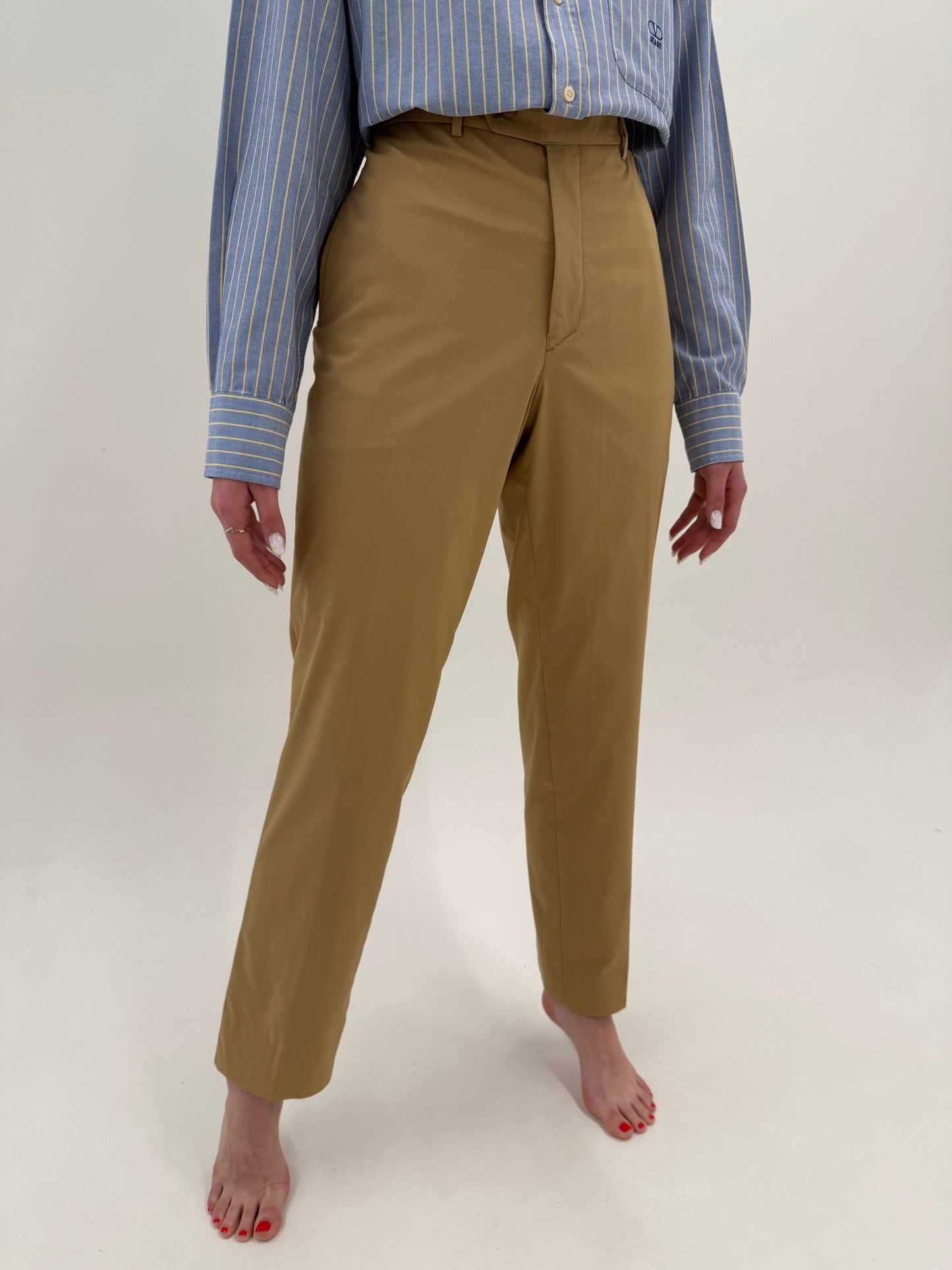 Costum tall camel Prada de vară în croi actual