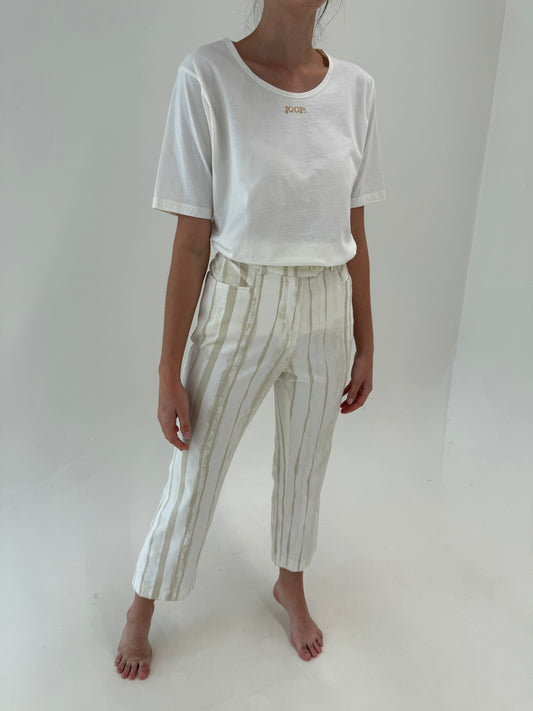 Pantaloni luxury Luisa Spagnoli ultra confort petite din bumbac premium