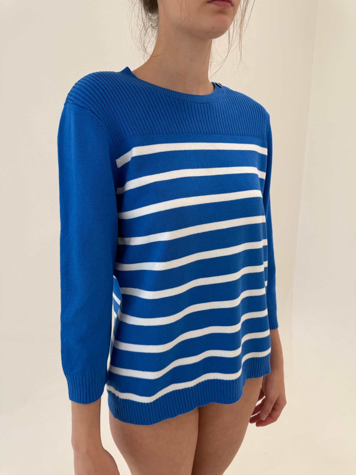 Soft knit Ralph Lauren cu influențe nautice și mânecă 3/4