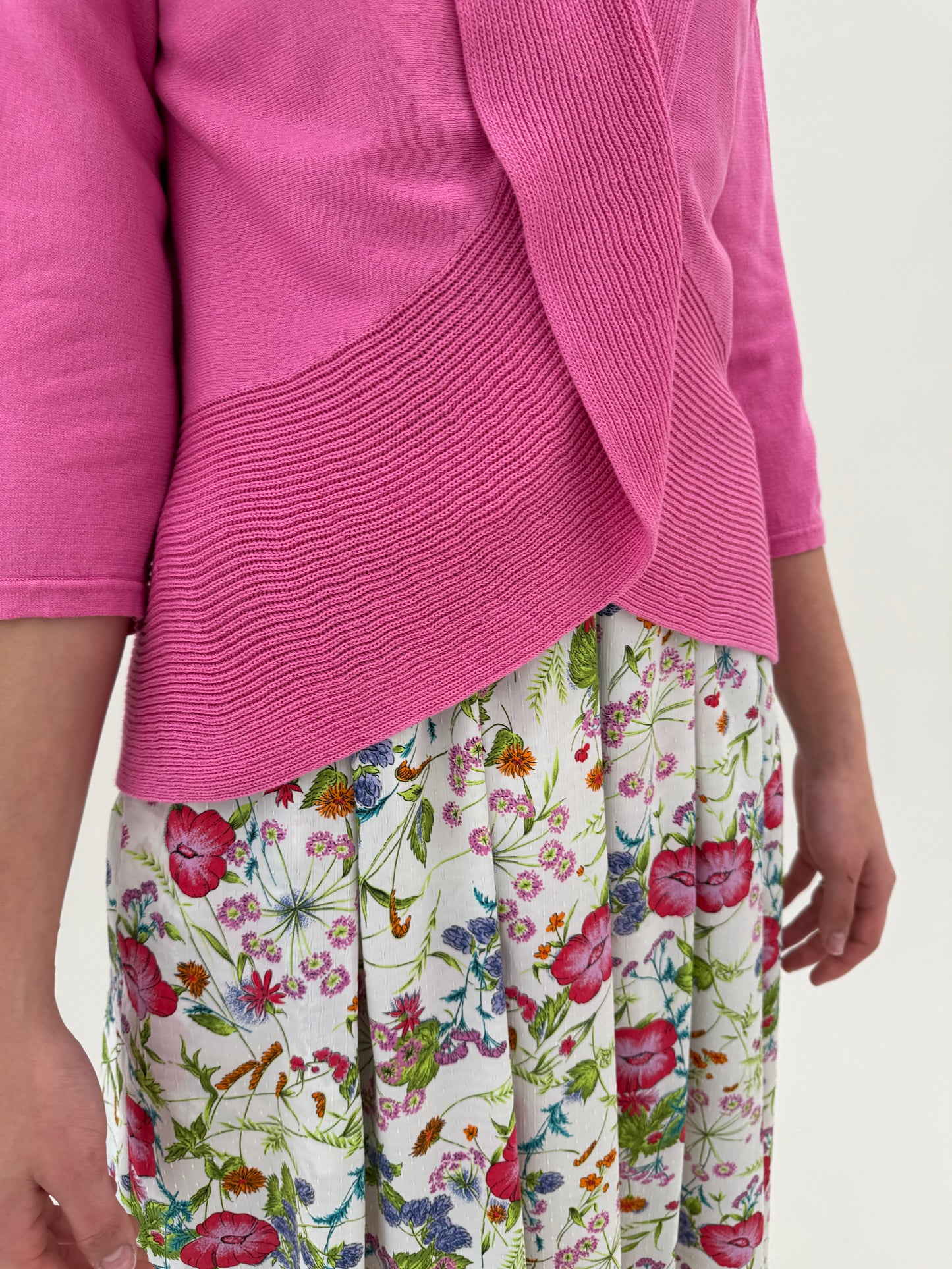 Cardigan Ralph Lauren Barbie Pink din bumbac în croi feminin și mânecă 3/4