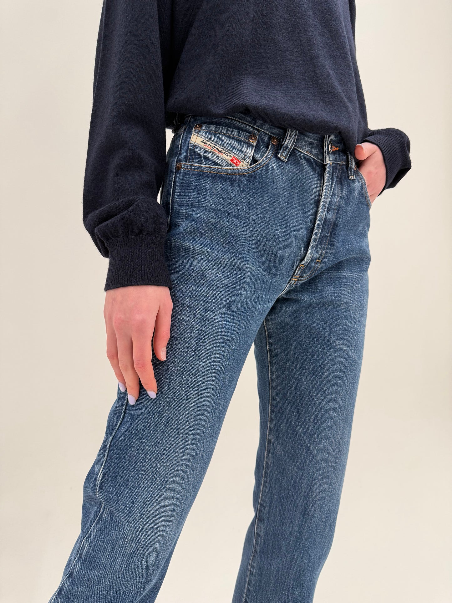 Jeans Diesel tall classic wash din bumbac gros