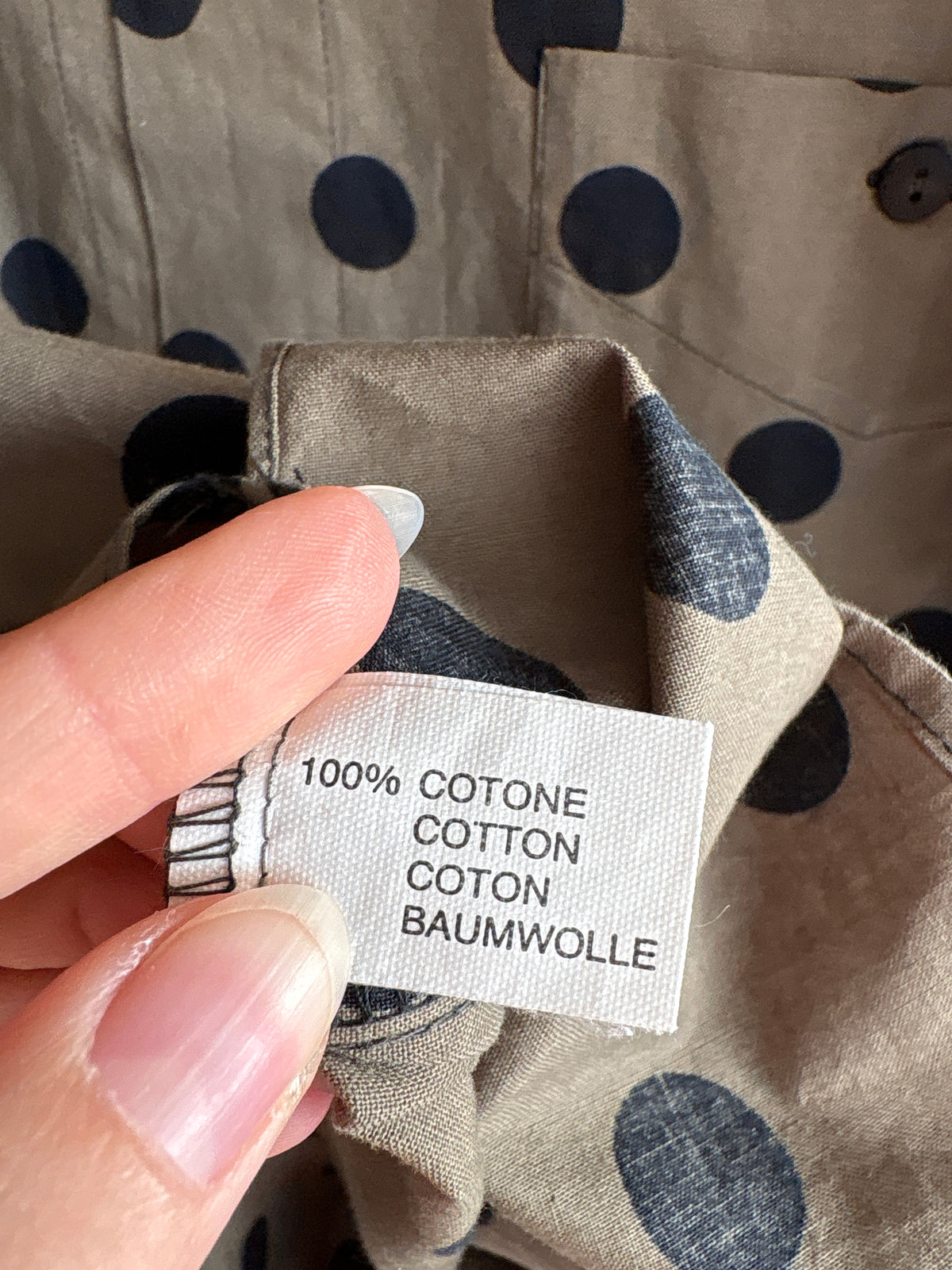 Camasa vintage kaki cu buline din canvas de bumbac