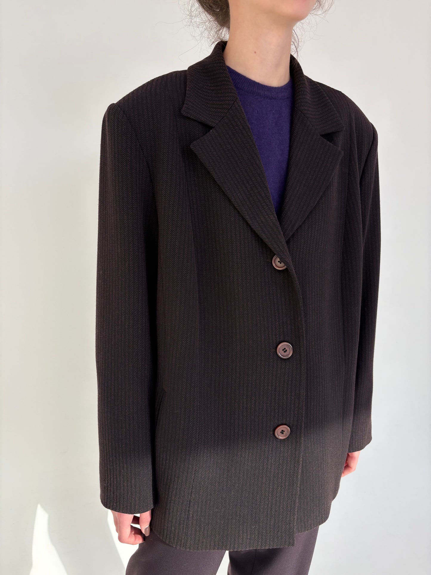 Sacou dark violet de brand luxury plus size Elena Miro din lana extrafina