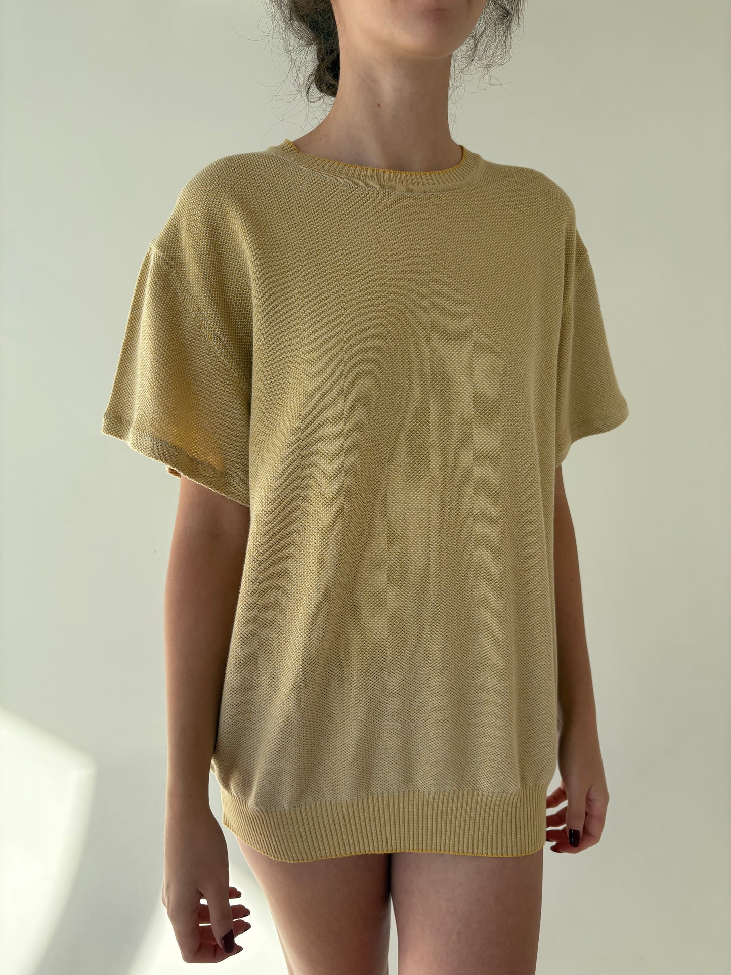 Top camel italian din jerse excepțional de bumbac de gramaj mare