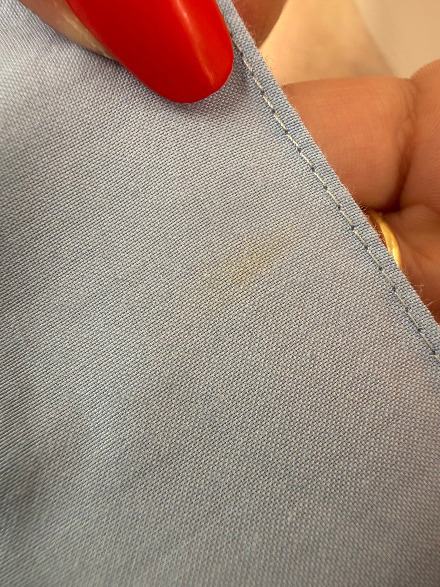 Top baby blue italian din poplin de bumbac cu volane
