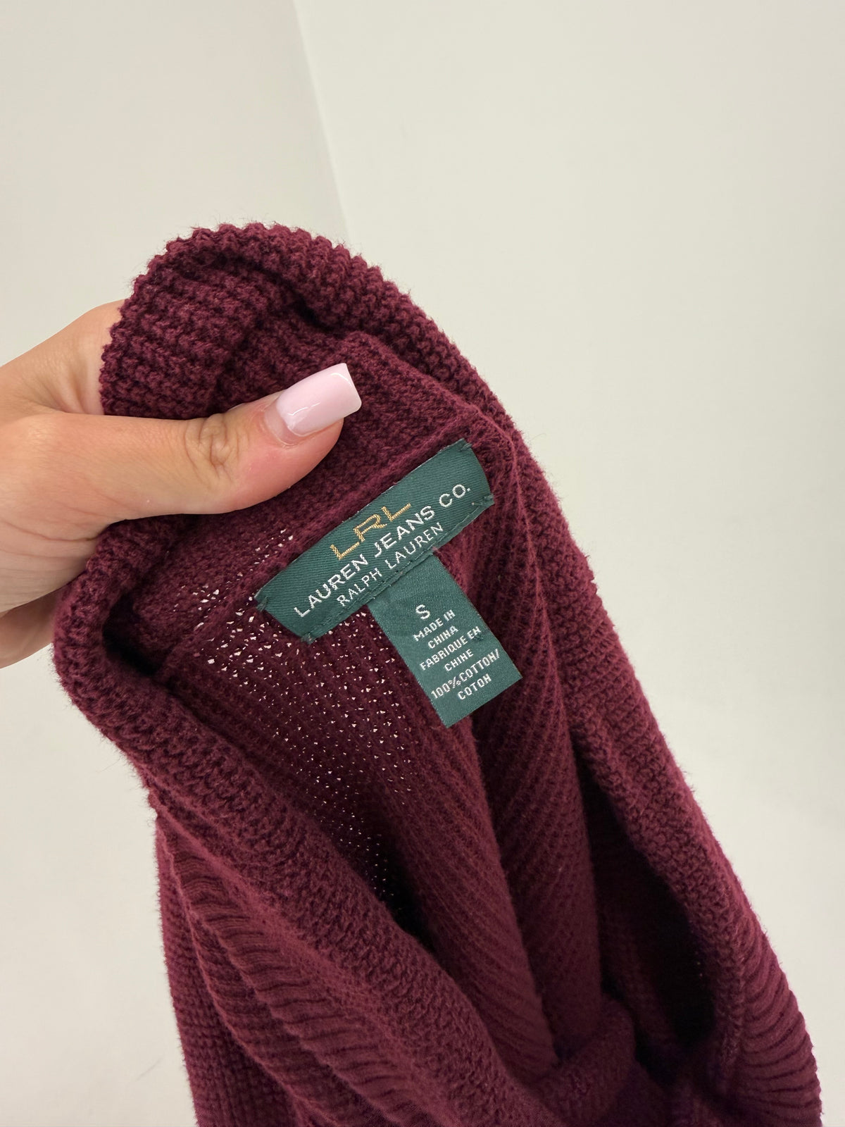 Pulover Ralph Lauren plum din bumbac gros de gramaj mare cu influențe casual