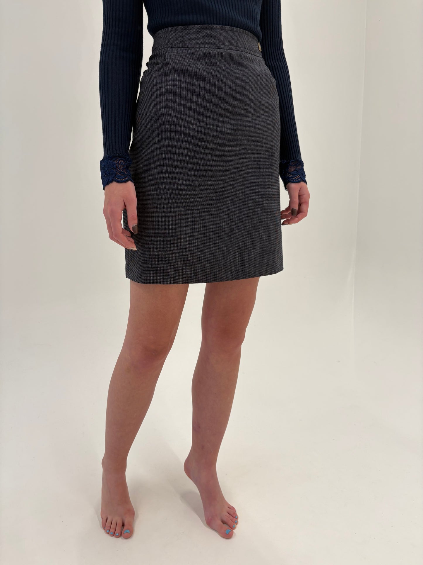 Deux piece italian cu sacou ultra cambrat și fusta în croi chic