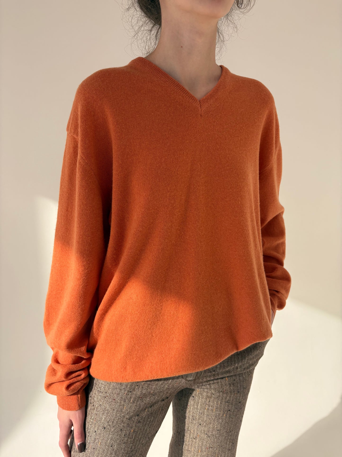 Pulover tall oranj 80% lana merino exrafina