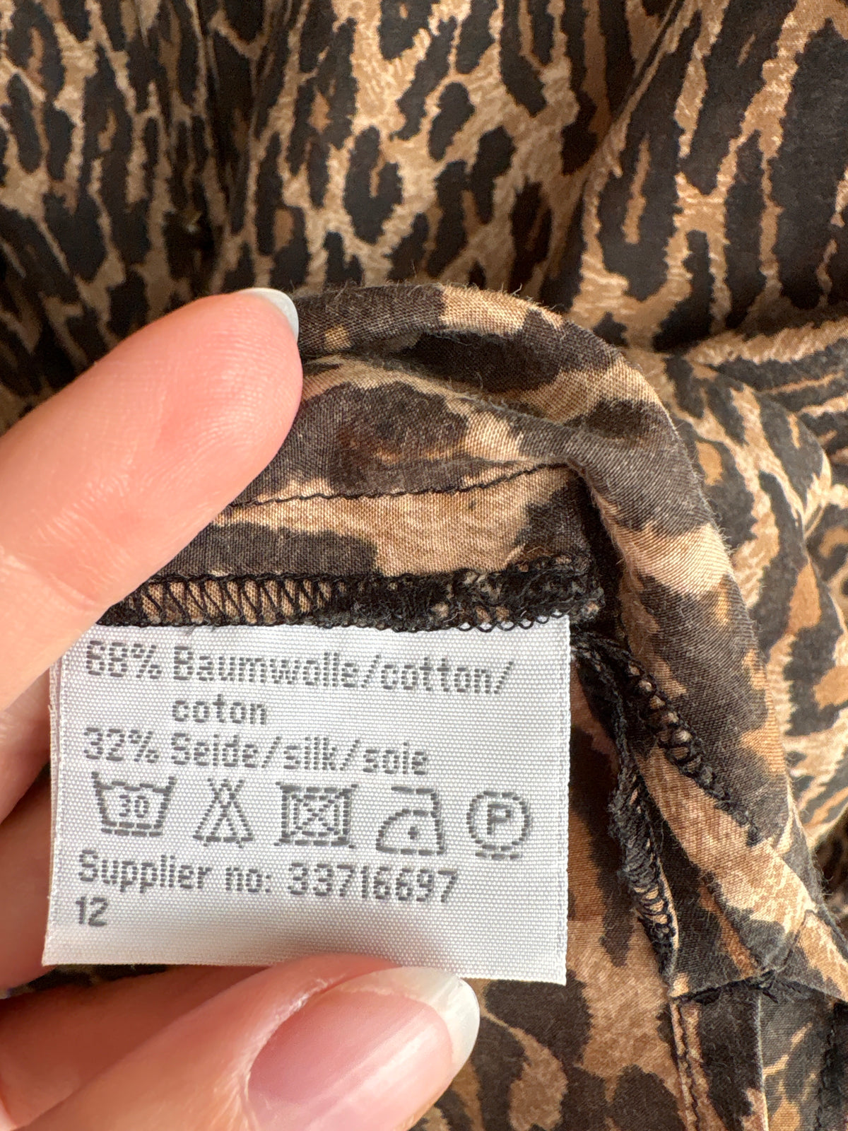 Cămașa animal print din mătase naturală și bumbac