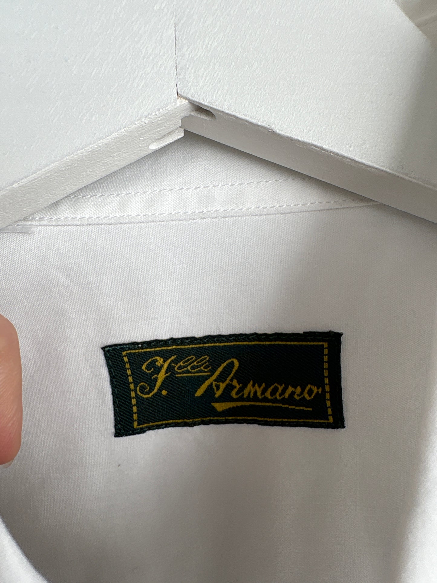 Cămașa albă vintage italiană high end din poplin excepțional de bumbac