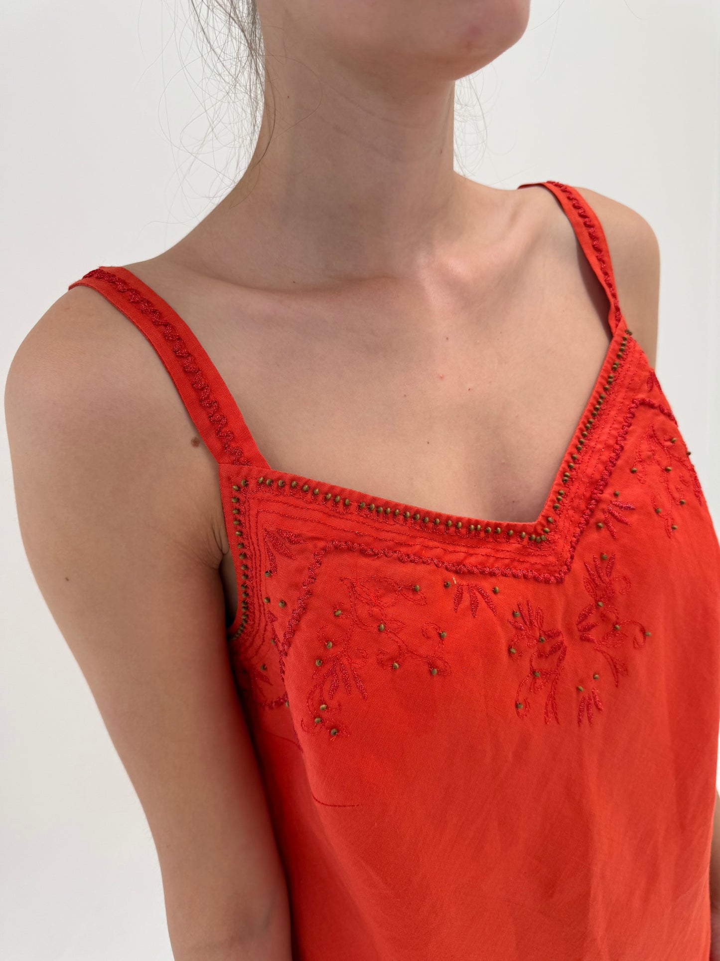 Deux piece de brand luxury italian plus size Elena Miro fire orange din in
