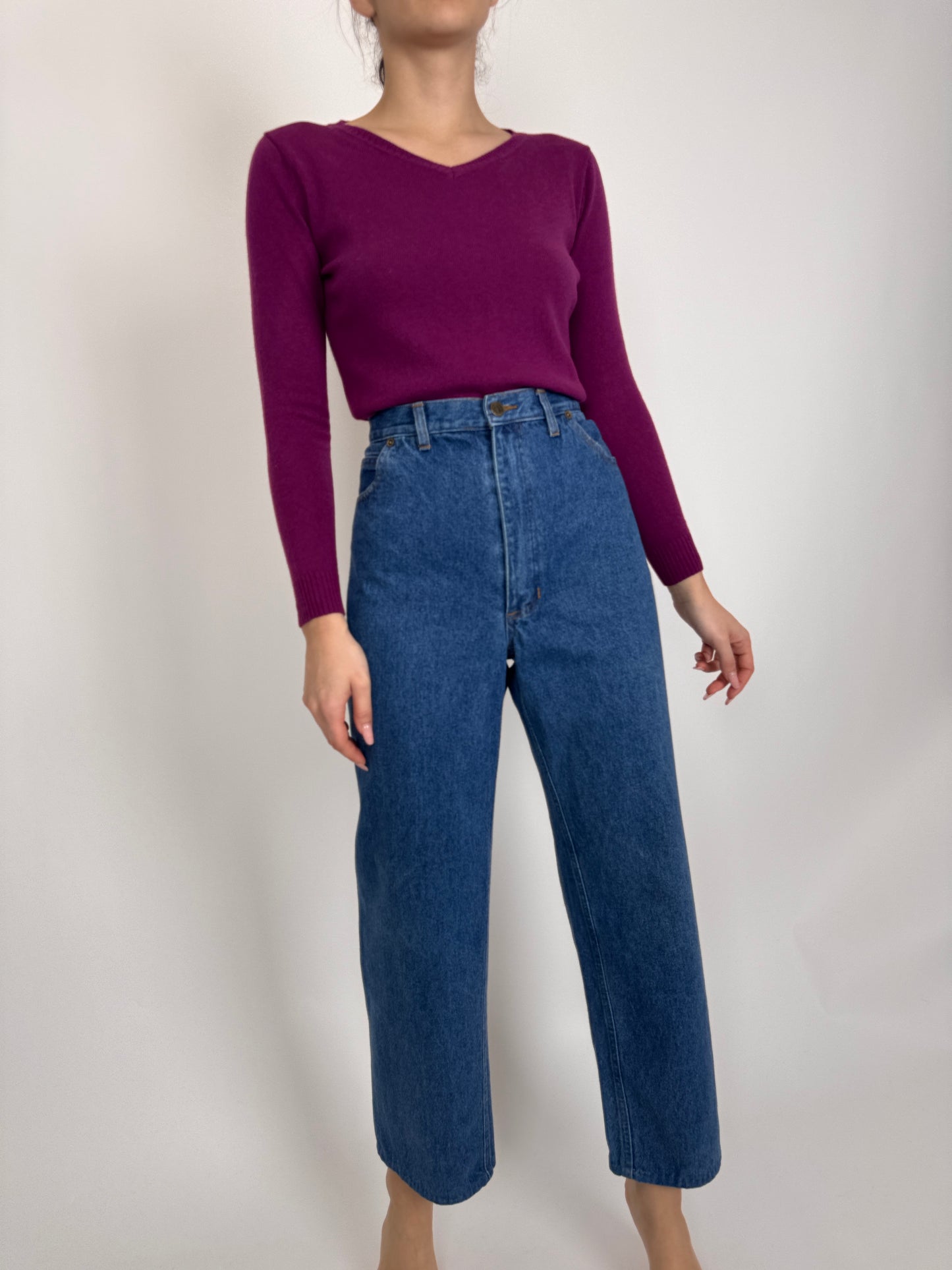 Jeanși vintage premium cu talie înaltă clasic fit & wash