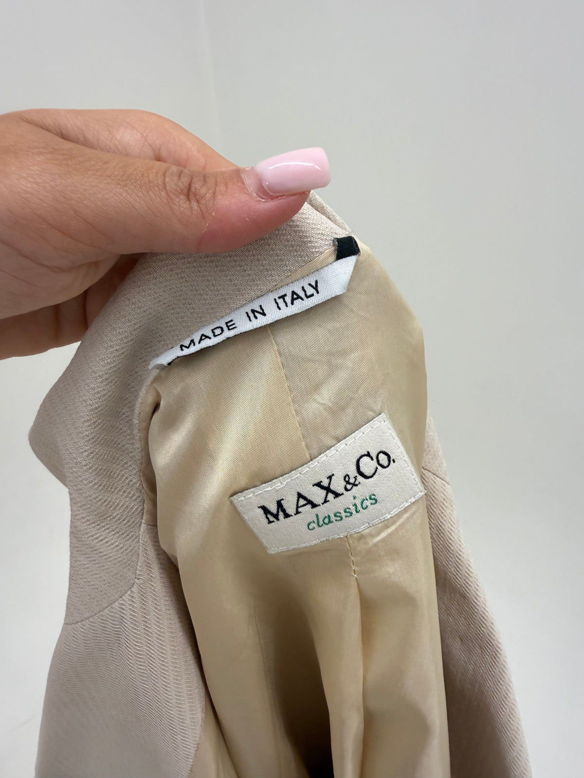 Sacou Max&Co by Max Mara Pink nude din stofita excepțională cambrat cu revere late