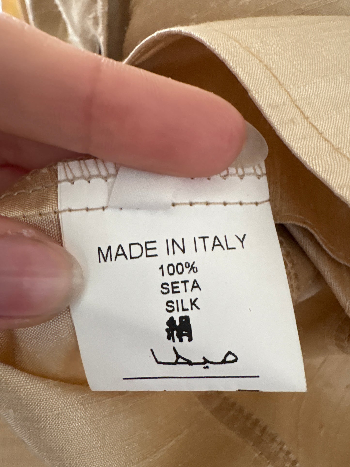 Sacou light camel perlat din mătase naturală dupioni cu dantelă chantily