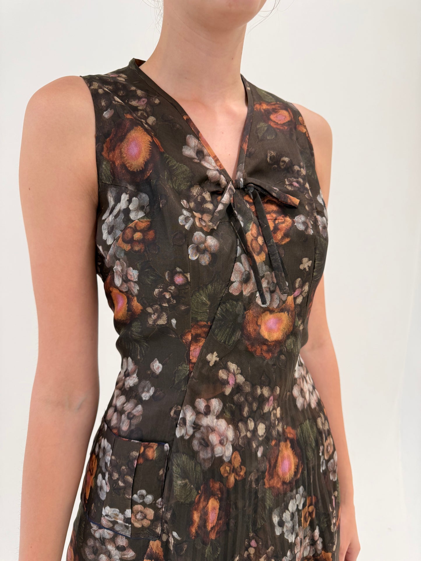 Rochie Old vintage excepțională anii 60 din mătase naturală în culori superbe