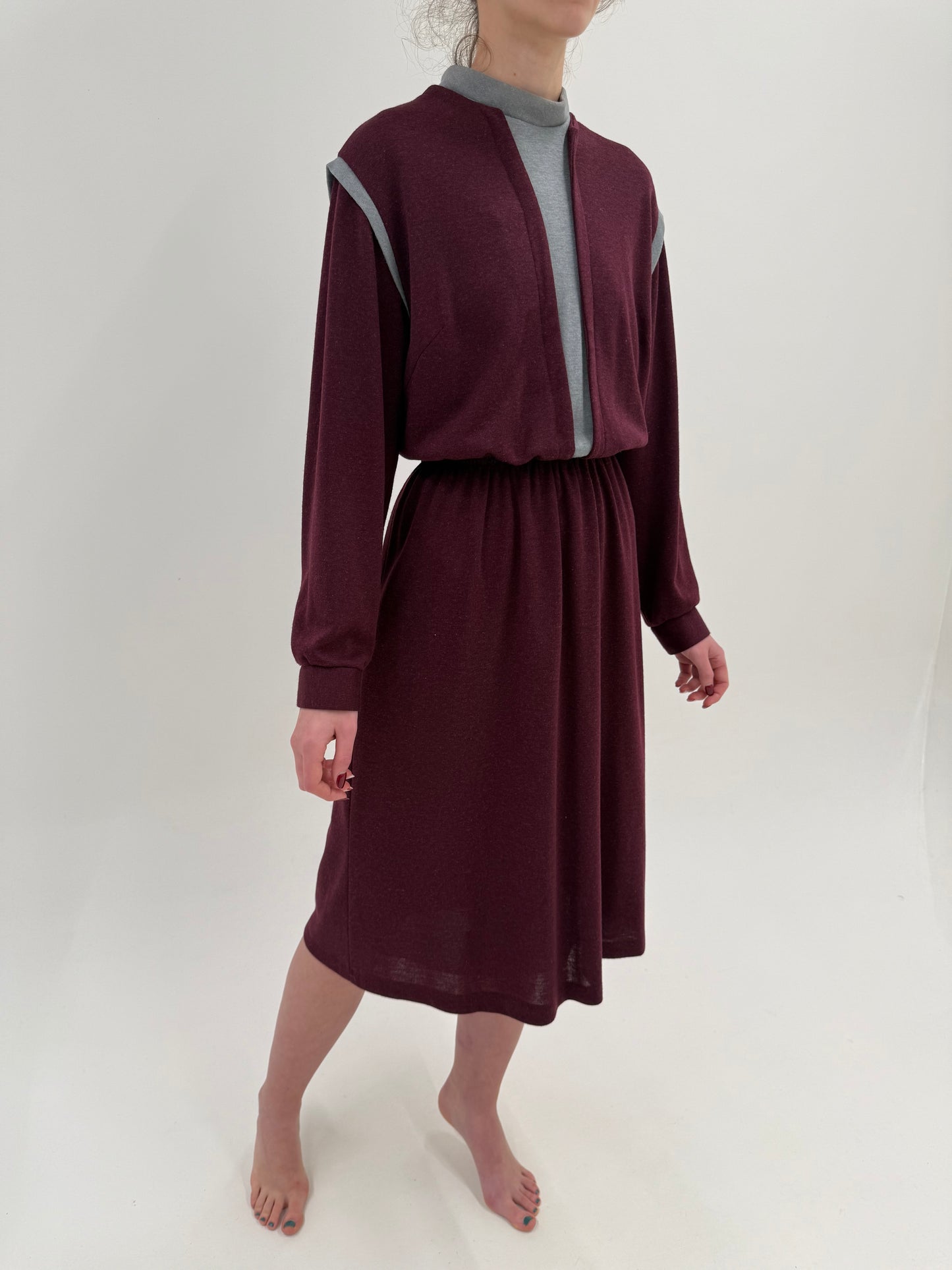 Rochie vintage în croi retro modern cu talie ultra înaltă elastică