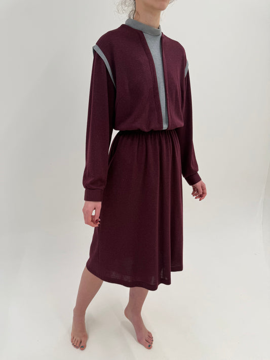 Rochie vintage în croi retro modern cu talie ultra înaltă elastică