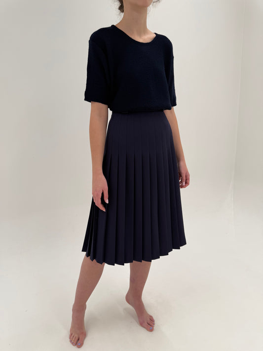Fustă vintage plisată din lana pura extrafina certificată