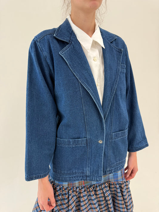 Jacheta vintage din jeans indigo wash